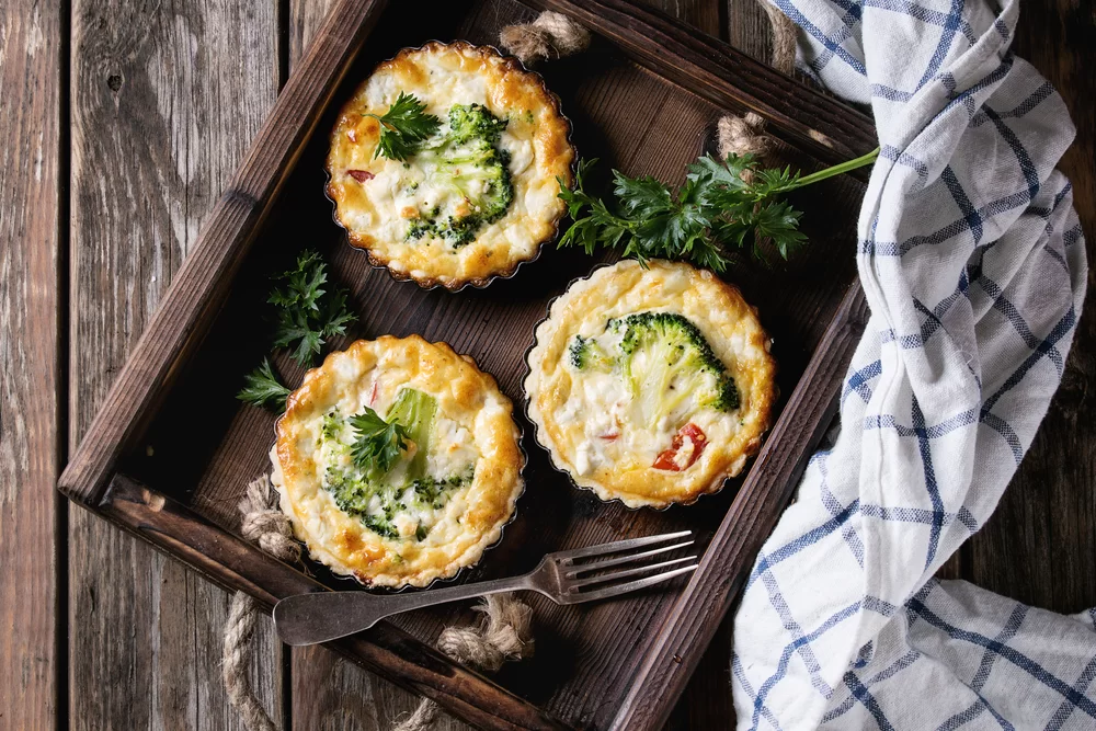 mini špenátový quiche slaný koláč